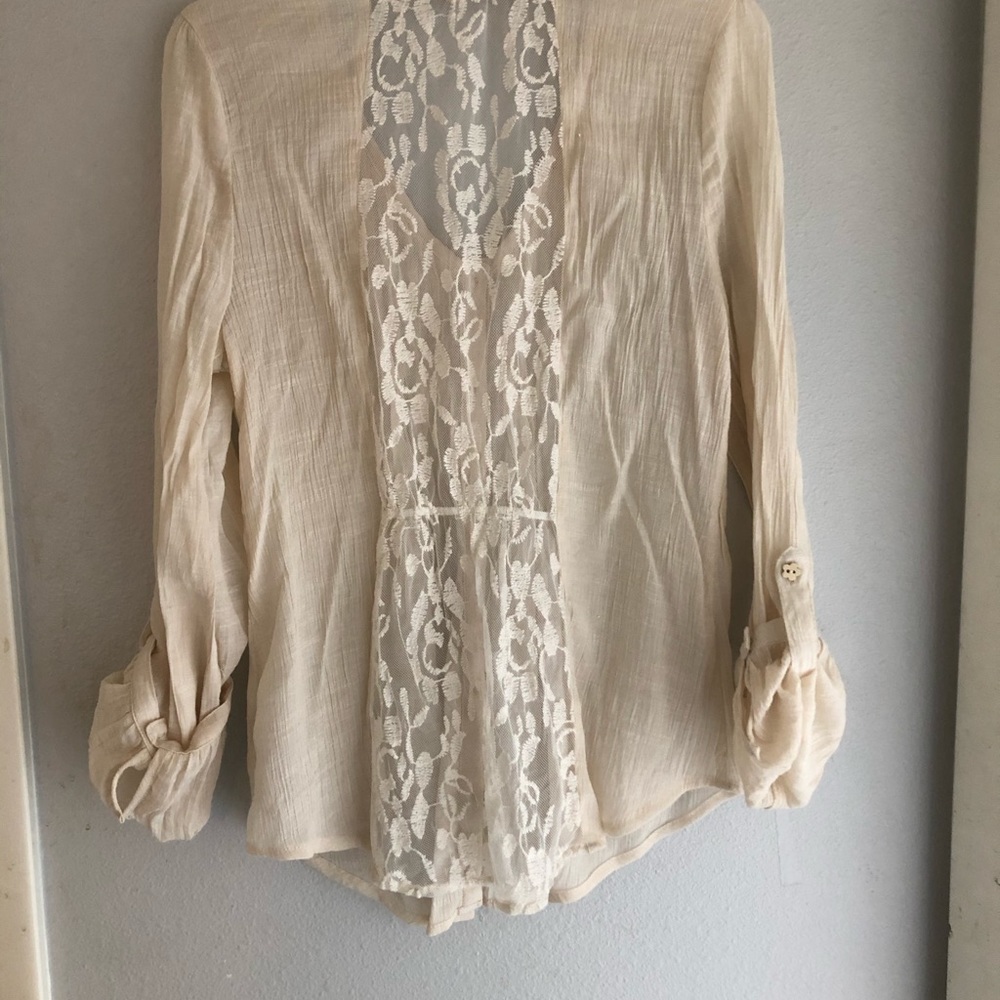 Cotton and lace top
